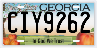 GA license plate CIY9262