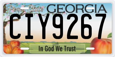 GA license plate CIY9267