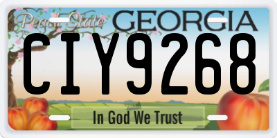 GA license plate CIY9268