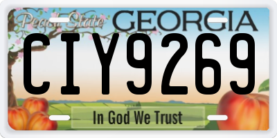 GA license plate CIY9269