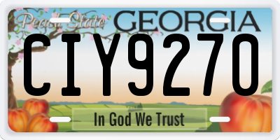 GA license plate CIY9270