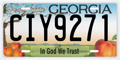 GA license plate CIY9271