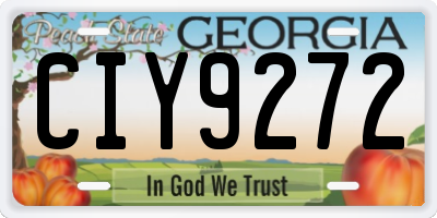 GA license plate CIY9272