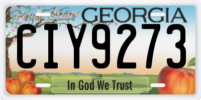 GA license plate CIY9273