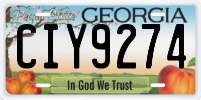 GA license plate CIY9274