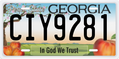 GA license plate CIY9281