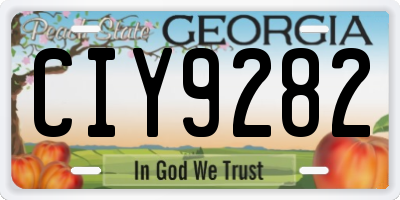 GA license plate CIY9282