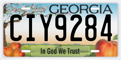 GA license plate CIY9284