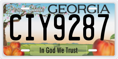 GA license plate CIY9287