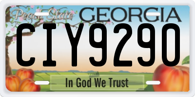 GA license plate CIY9290