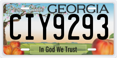 GA license plate CIY9293