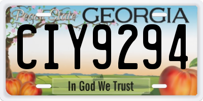 GA license plate CIY9294