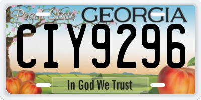 GA license plate CIY9296