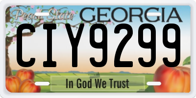 GA license plate CIY9299