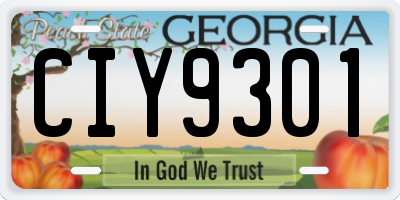 GA license plate CIY9301