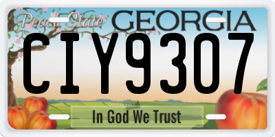 GA license plate CIY9307
