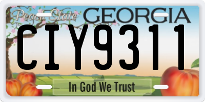 GA license plate CIY9311