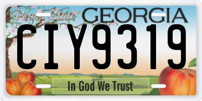 GA license plate CIY9319