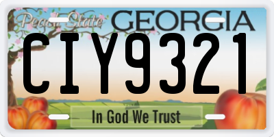 GA license plate CIY9321