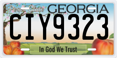 GA license plate CIY9323