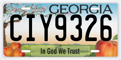 GA license plate CIY9326