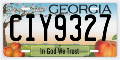 GA license plate CIY9327