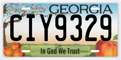 GA license plate CIY9329