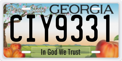 GA license plate CIY9331