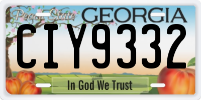 GA license plate CIY9332