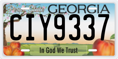 GA license plate CIY9337