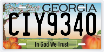 GA license plate CIY9340
