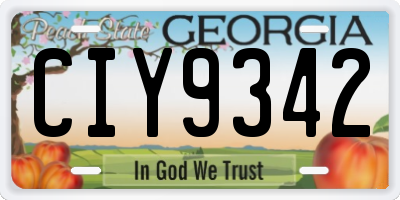 GA license plate CIY9342