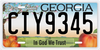 GA license plate CIY9345
