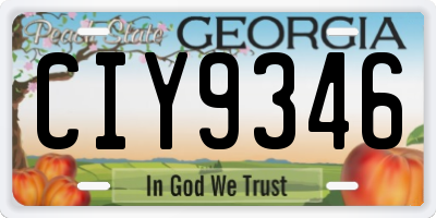 GA license plate CIY9346