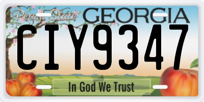 GA license plate CIY9347