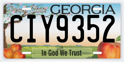 GA license plate CIY9352