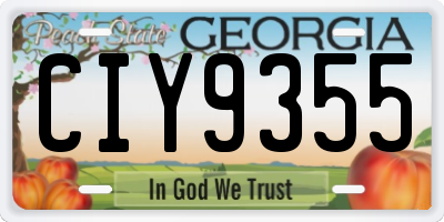 GA license plate CIY9355