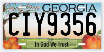 GA license plate CIY9356