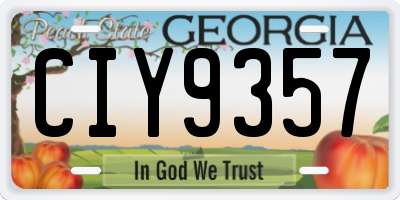 GA license plate CIY9357