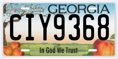 GA license plate CIY9368