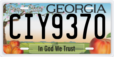 GA license plate CIY9370