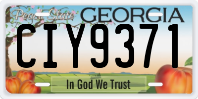GA license plate CIY9371