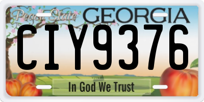 GA license plate CIY9376