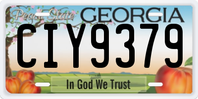 GA license plate CIY9379