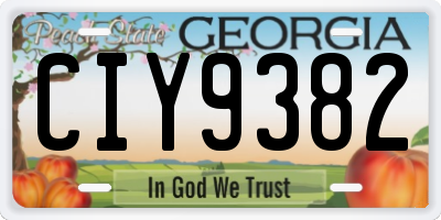 GA license plate CIY9382