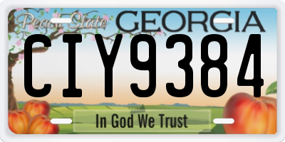 GA license plate CIY9384
