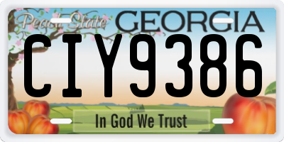 GA license plate CIY9386