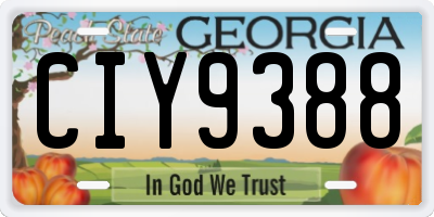 GA license plate CIY9388