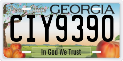 GA license plate CIY9390