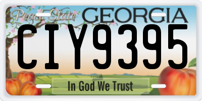 GA license plate CIY9395